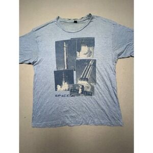 Tultex‎ SpaceX T-Shirt Poly Cotton Heather Blue XL Mens
